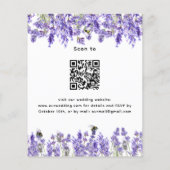 Lavender QR UAWG Details Budget Hochzeitseinladung (Rückseite)