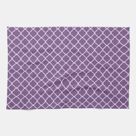 Lavender Quarterfolie Monogram Küchentuch Handtuch (Horizontal)