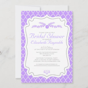 Lavender Quatrefoil Bridal Einladungen