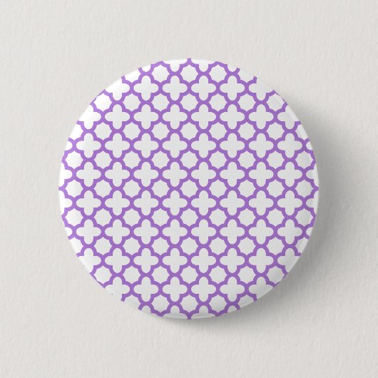 Lavender Quatrefoil Muster Button (Vorderseite)