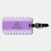 Lavender Quatrefoil Muster Gepäckanhänger (Vorderseite horizontal)