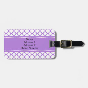 Lavender Quatrefoil Muster Gepäckanhänger