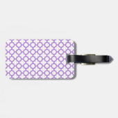 Lavender Quatrefoil Muster Gepäckanhänger (Rückseite horizontal)