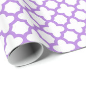 Lavender Quatrefoil Muster Geschenkpapier (Rolleneckpunkt)