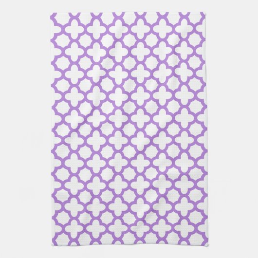 Lavender Quatrefoil Muster Handtuch (Vertikal)