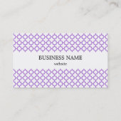 Lavender Quatrefoil Muster Visitenkarte (Rückseite)