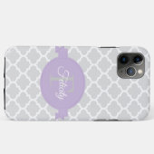 Lavender Quatrefoil Personalisiert Case-Mate iPhone Hülle (Rückseite (Horizontal))