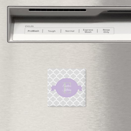 Lavender Quatrefoil Personalisiert Magnet (In Situ (Geschirrspüler))