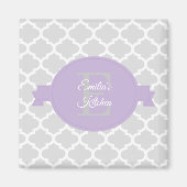 Lavender Quatrefoil Personalisiert Magnet (Vorne)