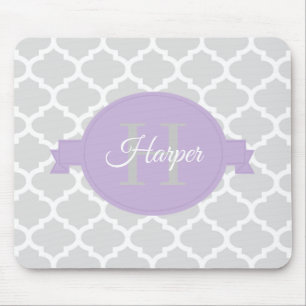 Lavender Quatrefoil Personalisiert Mouse Pad Mousepad
