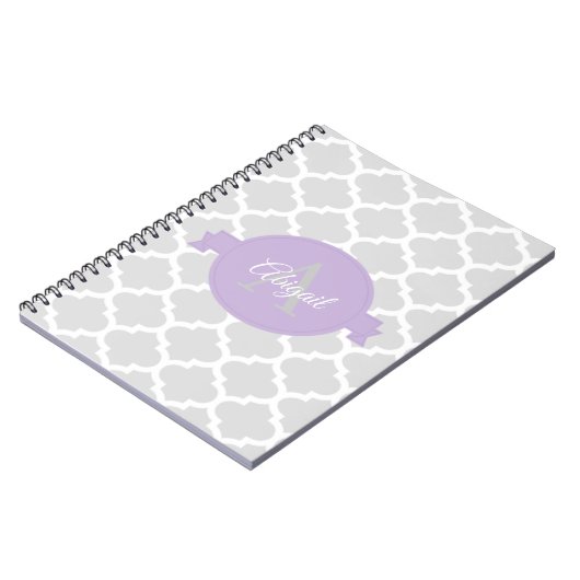 Lavender Quatrefolie Personalisiert Notebook Notizblock (Linke Seite)