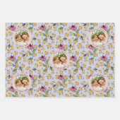 Lavender Queen Bee & Gold Crown Foto Geschenkpapier Set (Vorderseite)