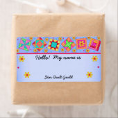 Lavender Quilt Blocks Name Tag (Insitu)