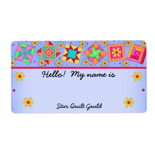 Lavender Quilt Blocks Name Tag (Vorne)