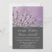 Lavender Raindrops Hochzeitseinladung Einladung (Vorderseite)