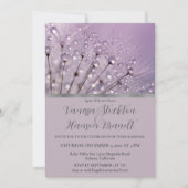 Lavender Raindrops Hochzeitseinladung Einladung (Vorderseite)
