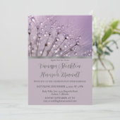 Lavender Raindrops Hochzeitseinladung Einladung (Stehend Vorderseite)