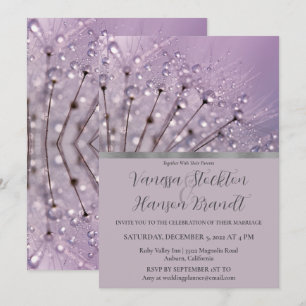 Lavender Raindrops Hochzeitseinladung Einladung