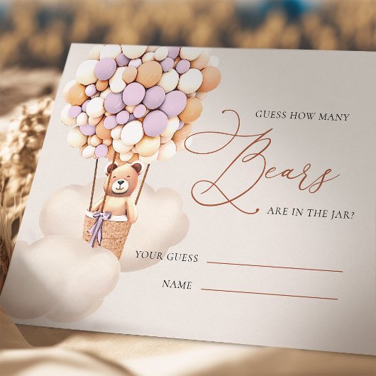 Lavender Rate, wie viele Bären Balloons Tickets Begleitkarte