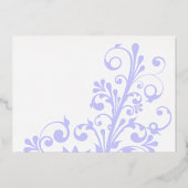 Lavender Real Gold Foil Bloral Wedding Folieneinladung (Rückseite)