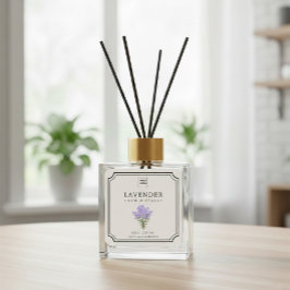 Lavender Reed Diffuser Label Quadratischer Aufkleber