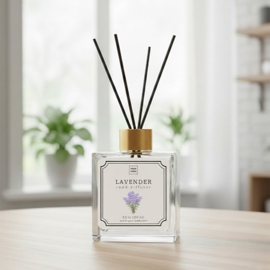 Lavender Reed Diffuser Label Quadratischer Aufkleber