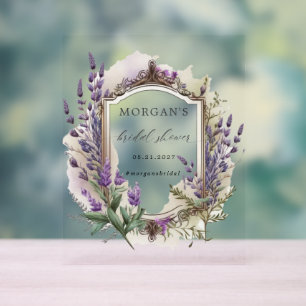 Lavender Regal Floral Brautparty Acrylschild
