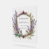 Lavender Regal Floral Brautparty Acrylschild (Winkel)