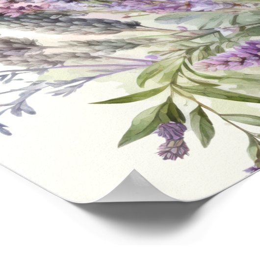 Lavender Regal Floral Brautparty Begrüßungszeichen Poster (Ecke)