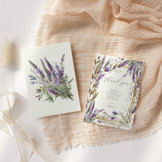 Lavender Regal Floral Brautparty Danke Karte