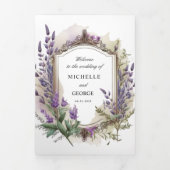 Lavender Regal Folded Wedding Programm (Cover)
