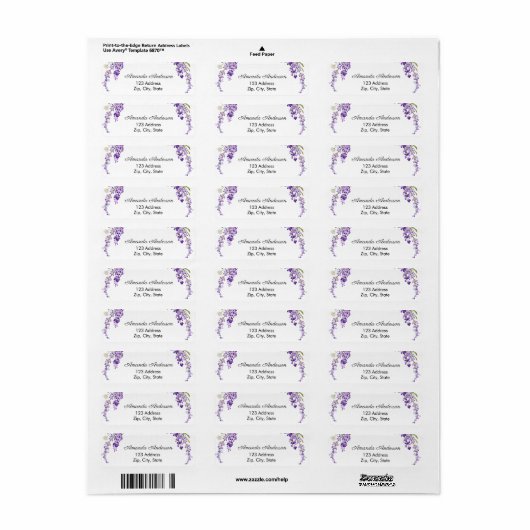 Lavender return address label (Vorne)