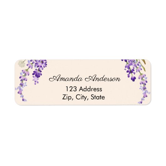 Lavender return cream address label (Vorne)