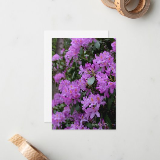 Lavender Rhododendron Mitteilungskarte (Vorderseite/Rückseite Beispiel)
