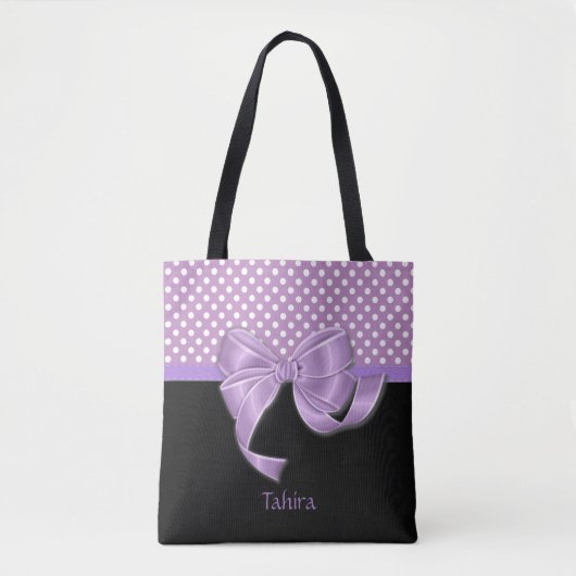 Lavender Ribbon and Polka Dots Tasche (Vorderseite)