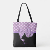 Lavender Ribbon and Polka Dots Tasche (Rückseite)
