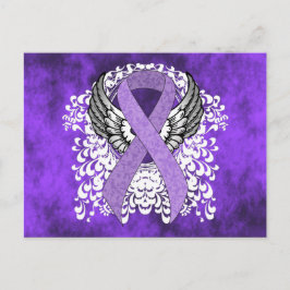 Lavender Ribbon mit Flügeln Postkarte