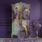 Lavender Romance White Peacock Ethereal Floral Seidenpapier