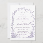 Lavender Romantic Botanical Arch Garden Wedding Einladung (Vorderseite)