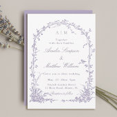 Lavender Romantic Botanical Arch Garden Wedding Einladung