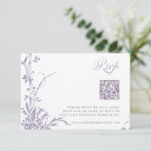 Lavender Romantic Botanical Arch Garden Wedding RSVP Karte (Stehend Vorderseite)