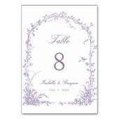 Lavender Romantic Botanical Arch Garden Wedding Tischnummer (Rückseite)