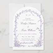  Lavender Romantic Botanical Garden Wedding Arch Einladung (Vorderseite)