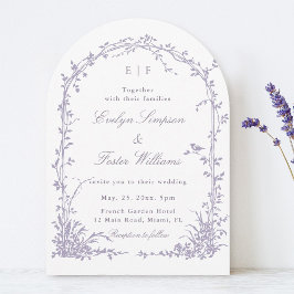  Lavender Romantic Botanical Garden Wedding Arch Einladung