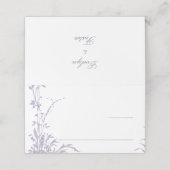 Lavender Romantic Botanical Garden Wedding Platzkarte (Außenseite Aufgefaltet)