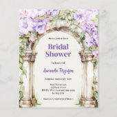 Lavender rosa Blumenbogen Bridal Dusche Einladung (Vorderseite)