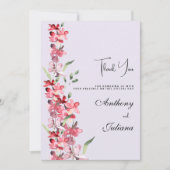 Lavender rosa bordeauxrot Pfefferminzblüte Vielen  Einladung (Vorderseite)