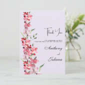 Lavender rosa bordeauxrot Pfefferminzblüte Vielen  Einladung (Stehend Vorderseite)