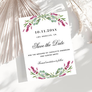 Lavender rosa Flora Budget Hochzeit speichern das