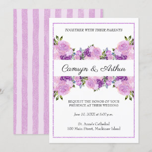 Lavender Rose Bloral Wedding Einladung